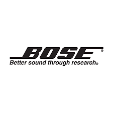 Bose logo featuring the brand name in bold letters with a tagline underneath.