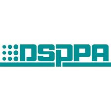 Logo of DSPPA featuring a stylized design with dots and letters in teal color.